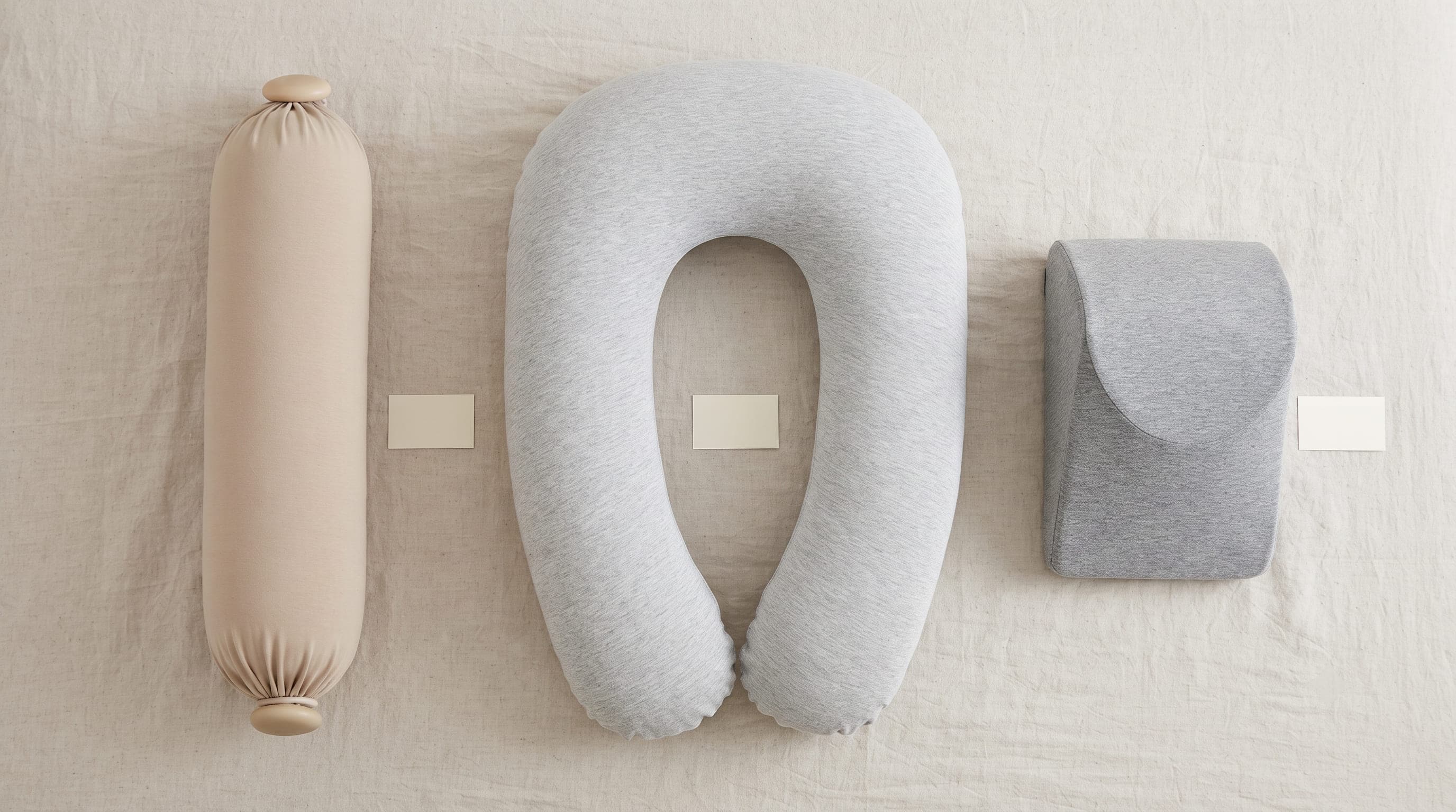 bbhugme beside a U-shaped and a wedge pregnancy pillow