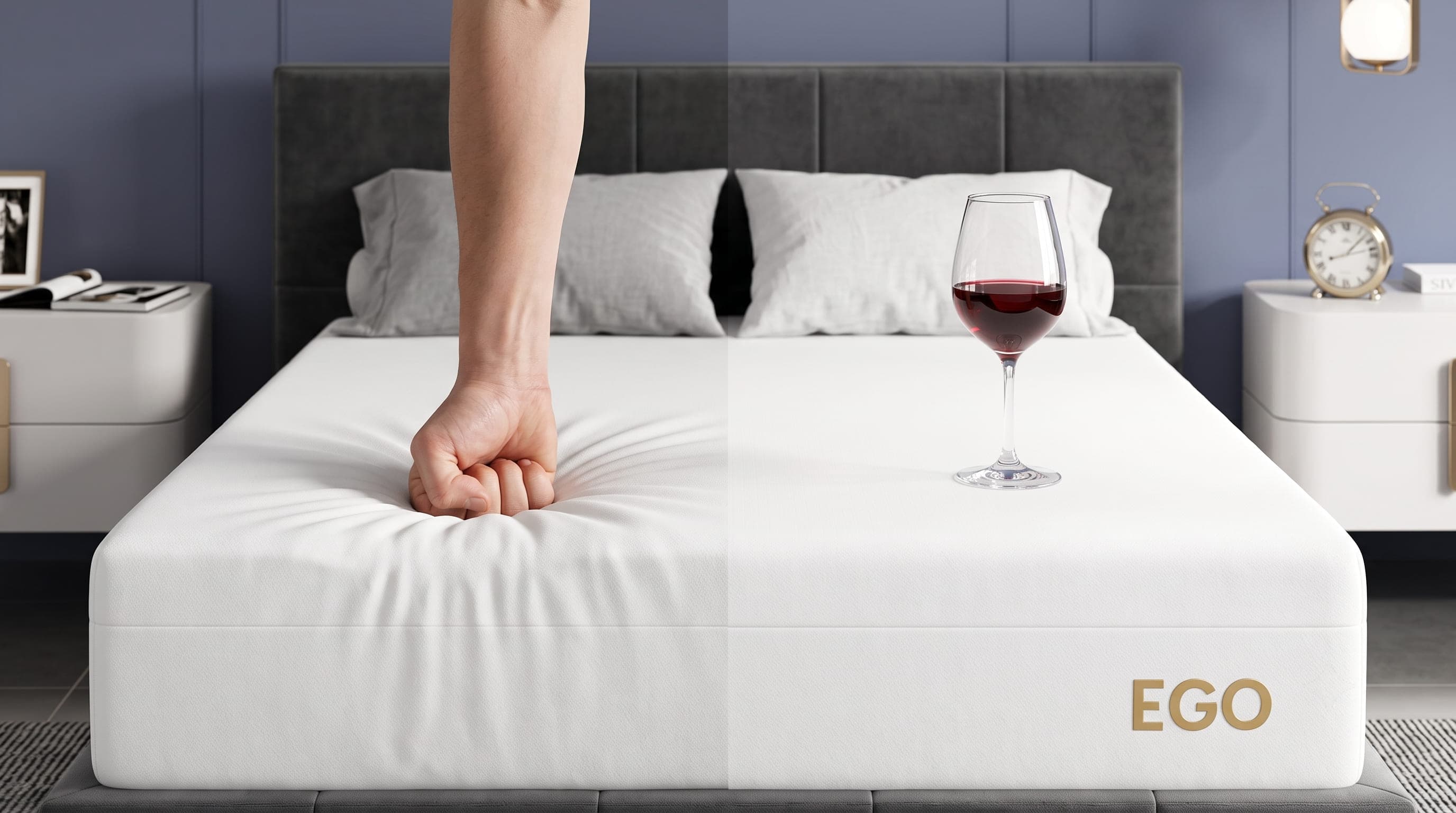 Motion transfer: how much one sleeper's movement reaches the other side of the MLILY EgoHome Mattress.