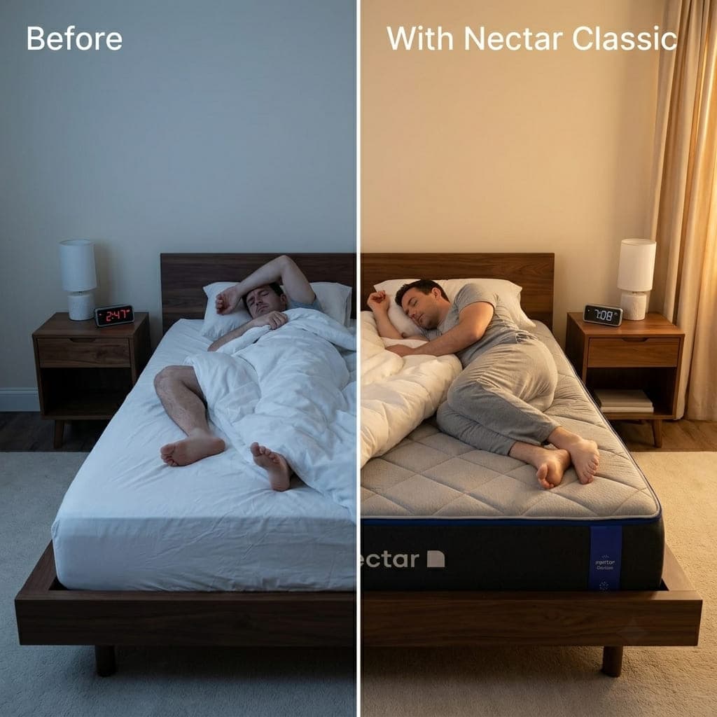 The Nectar Classic Queen alongside a common alternative — see how they compare below.