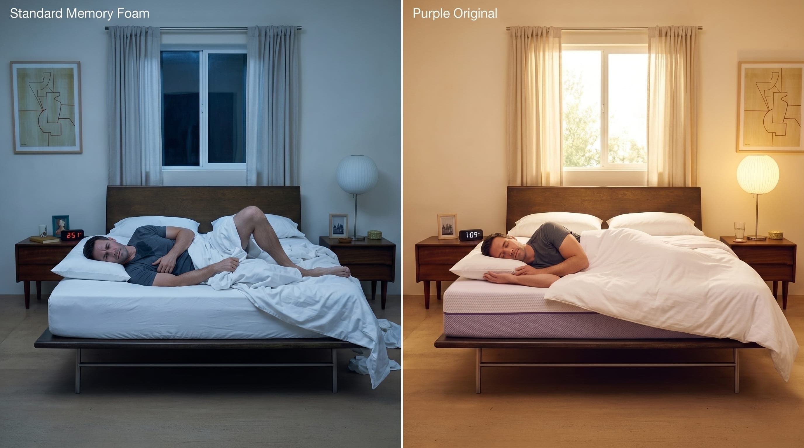 The Purple Original Mattress alongside a common alternative — see how they compare below.