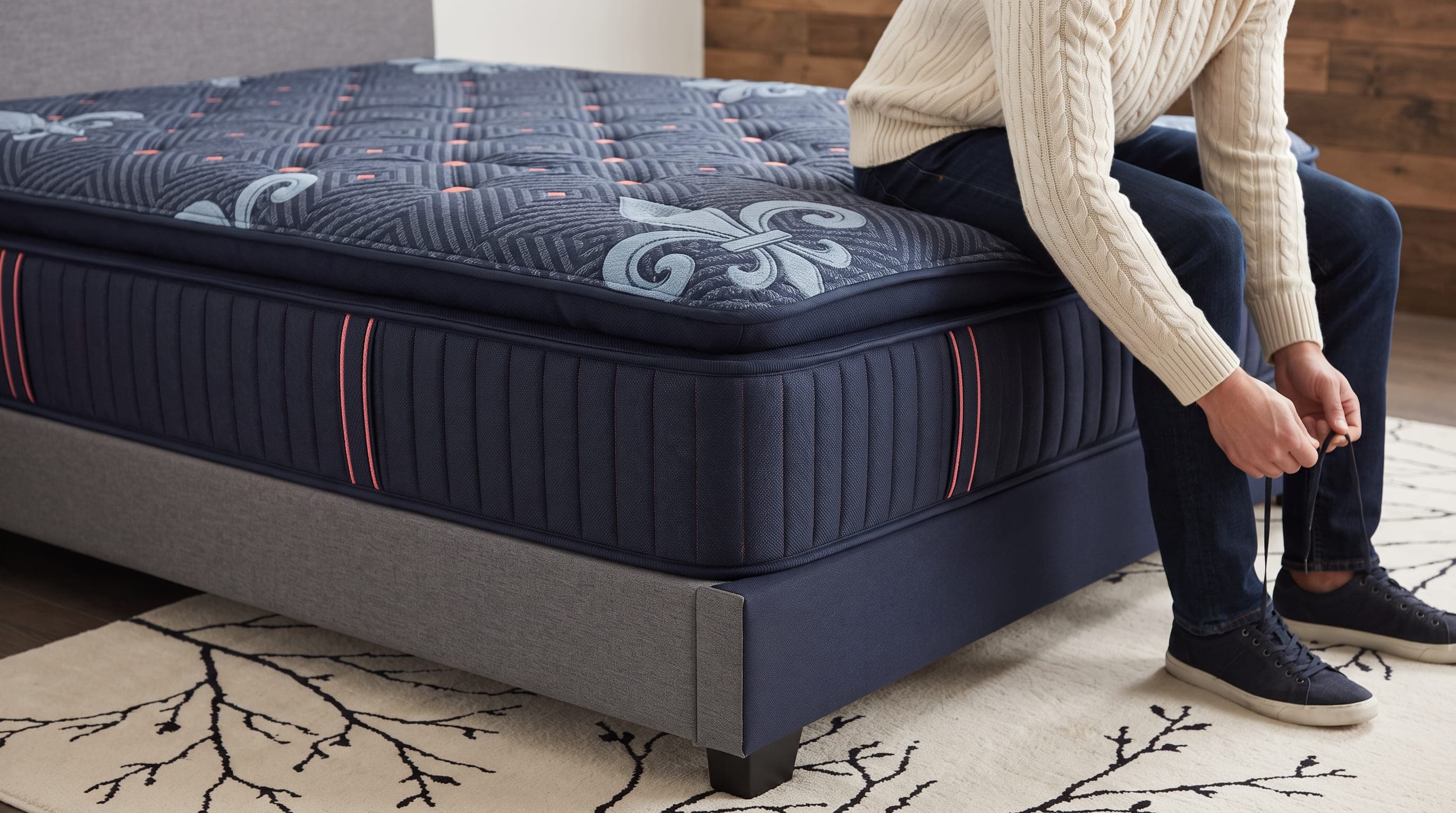 The reinforced perimeter stays firm when you sit on the edge.