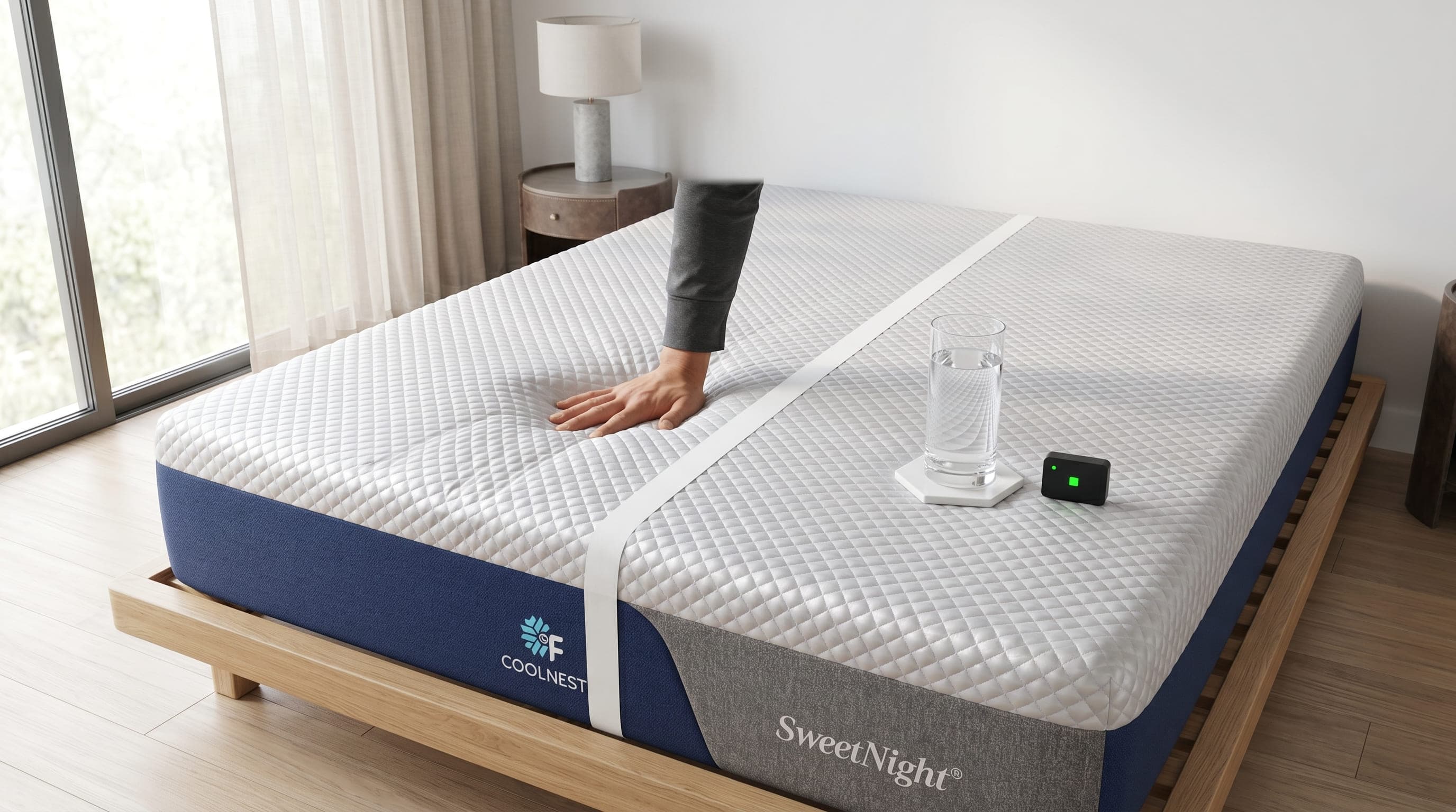 Motion transfer: how much one sleeper's movement reaches the other side of the Sweetnight CoolNest.