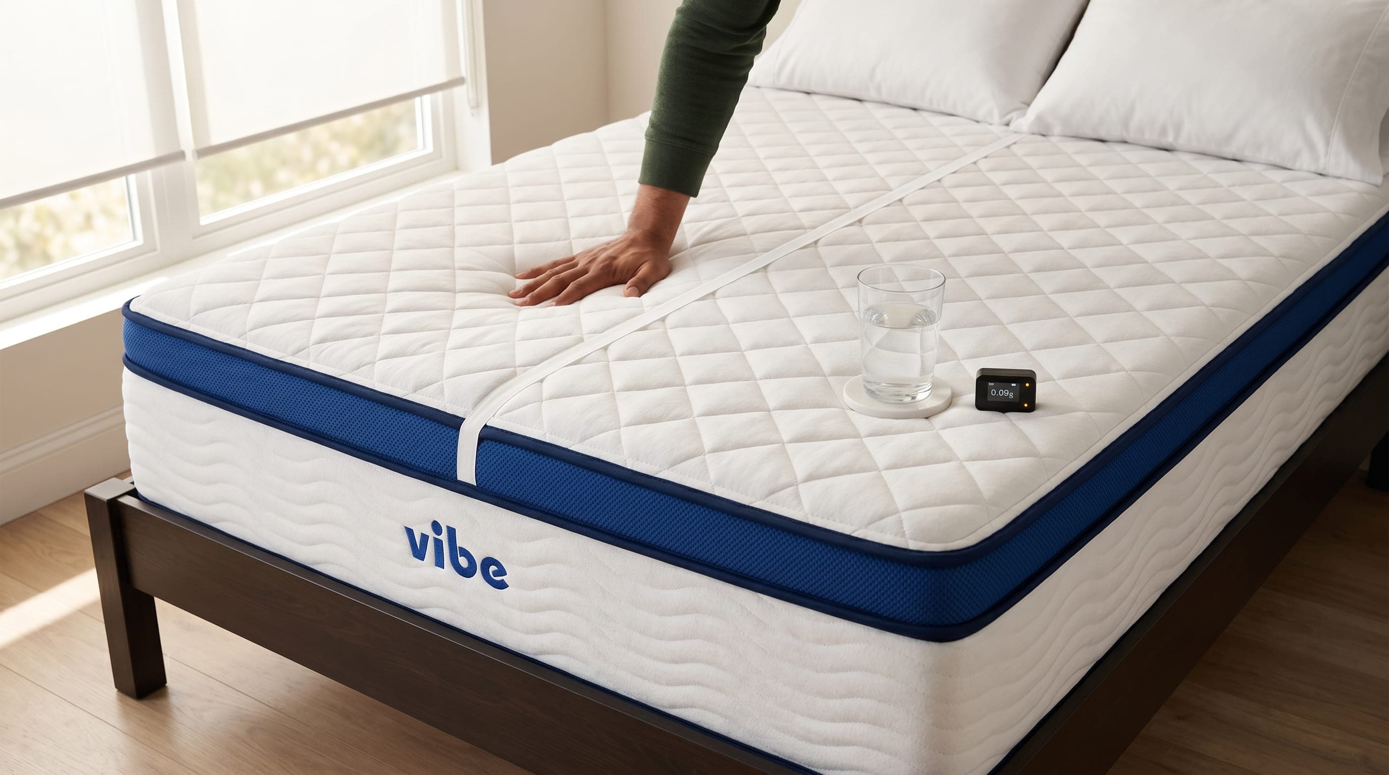 Motion transfer: how much one sleeper's movement reaches the other side of the Vibe Quilted Hybrid.