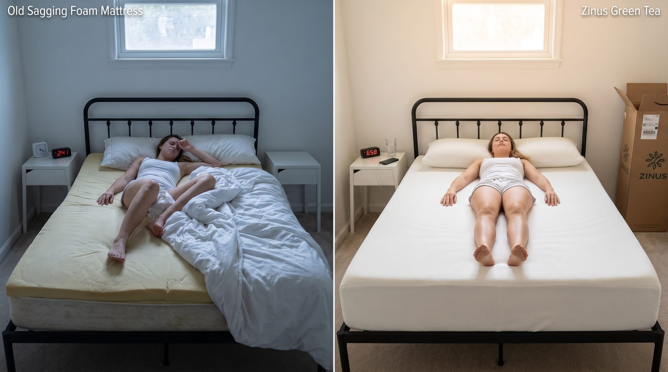 The Zinus 12″ Green Tea alongside a common alternative — see how they compare below.